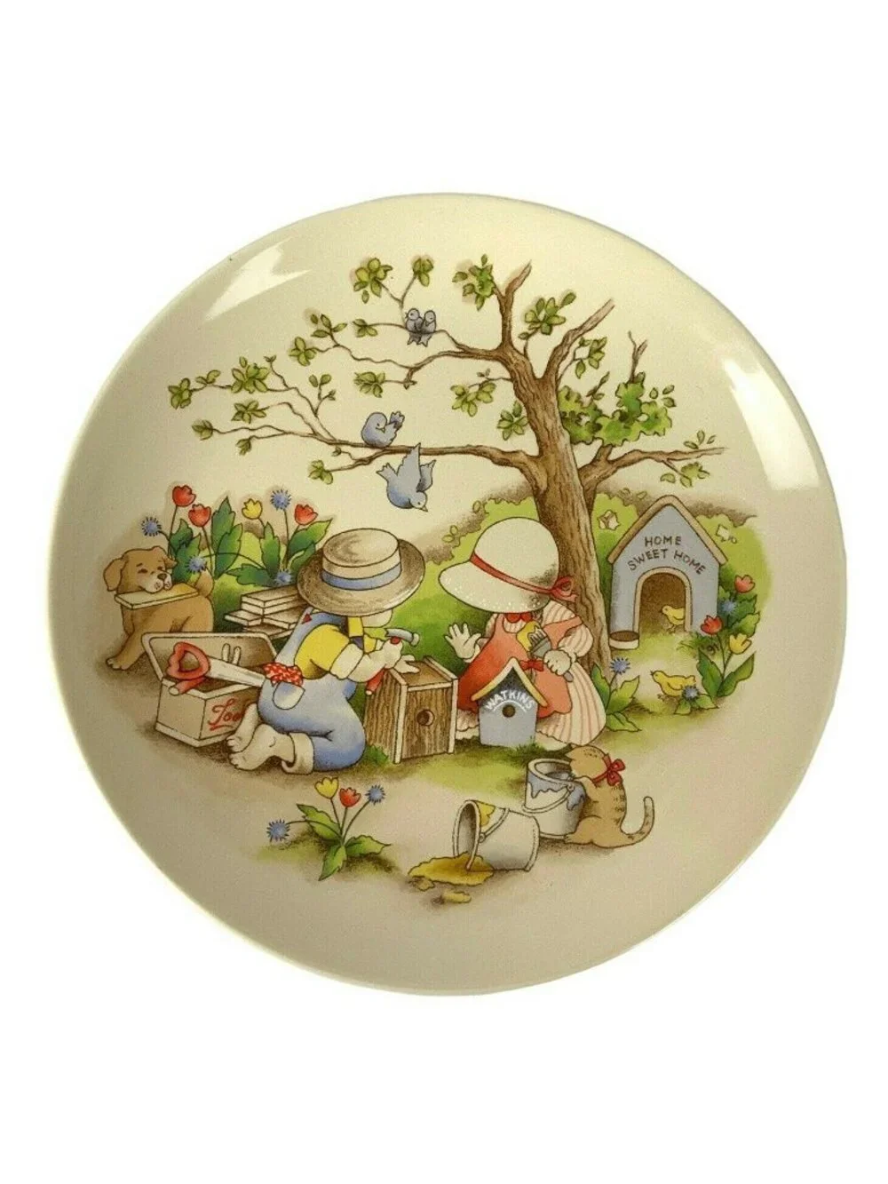 Watkins Country Kids Collector Dessert Plates Vintage 1990s Set Of 4 Decorative